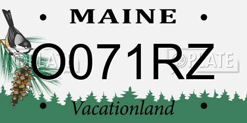 O071RZ Maine License Plate