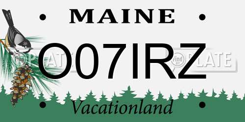 O07IRZ Maine License Plate
