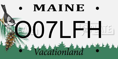 O07LFH Maine License Plate