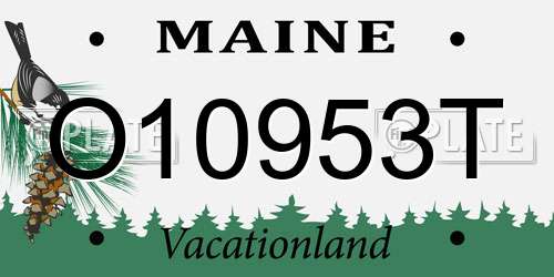 O10953T Maine License Plate