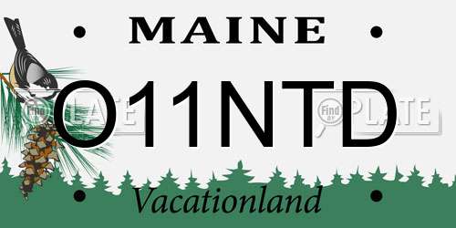 O11NTD Maine License Plate