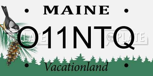 O11NTQ Maine License Plate