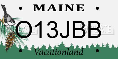 O13JBB Maine License Plate