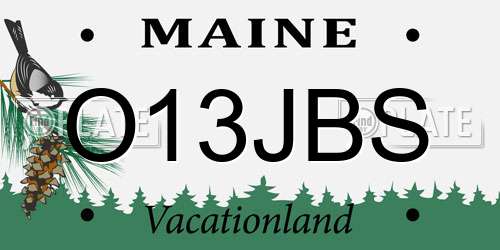 O13JBS Maine License Plate