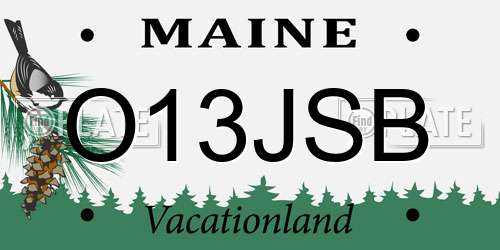 O13JSB Maine License Plate