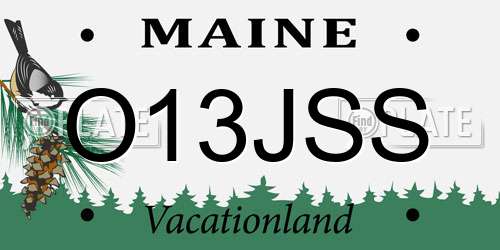 O13JSS Maine License Plate