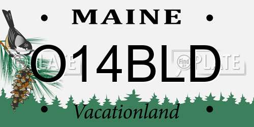 O14BLD Maine License Plate