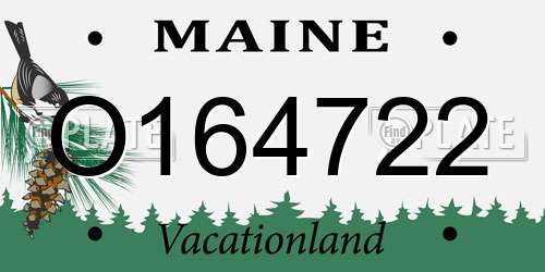 O164722 Maine License Plate