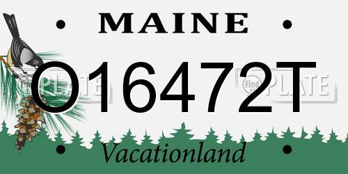 O16472T Maine License Plate