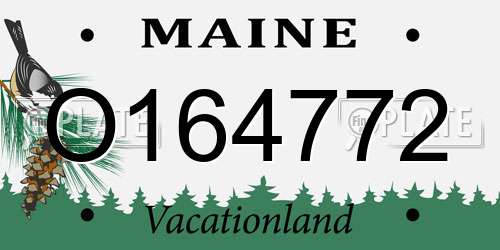O164772 Maine License Plate
