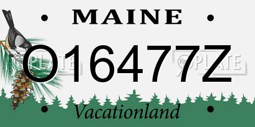 O16477Z Maine License Plate