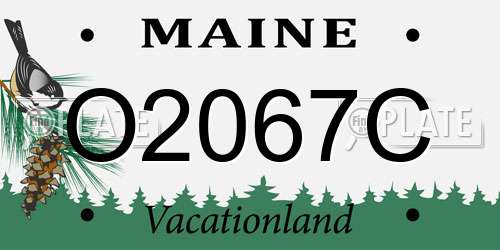 O2067C Maine License Plate