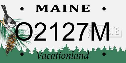 O2127M Maine License Plate