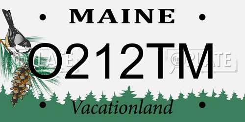 O212TM Maine License Plate