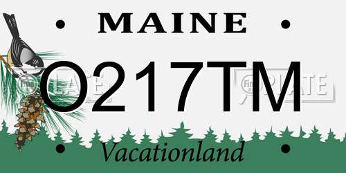 O217TM Maine License Plate