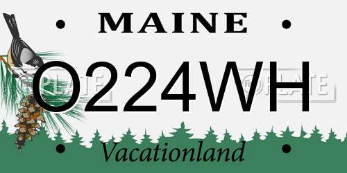 O224WH Maine License Plate