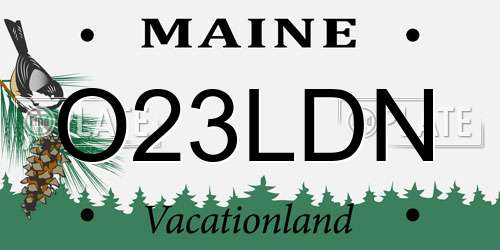 O23LDN Maine License Plate