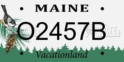 O2457B Maine License Plate