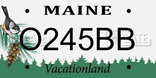 O245BB Maine License Plate