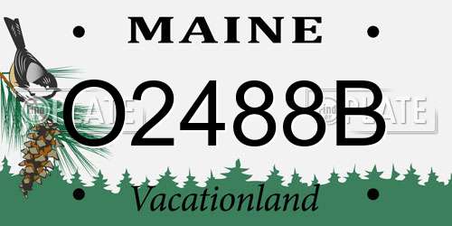 O2488B Maine License Plate