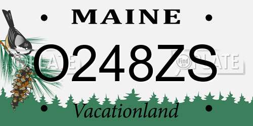 O248ZS Maine License Plate