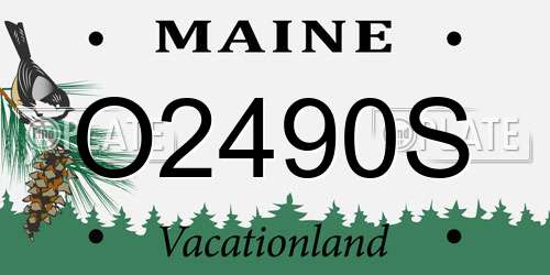 O2490S Maine License Plate