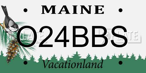 O24BBS Maine License Plate