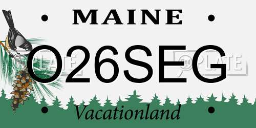 O26SEG Maine License Plate