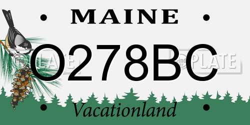 O278BC Maine License Plate