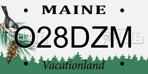 O28DZM Maine License Plate