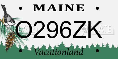O296ZK Maine License Plate