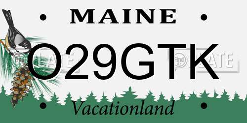 O29GTK Maine License Plate