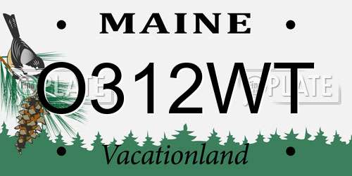 O312WT Maine License Plate