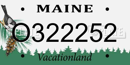 O322252 Maine License Plate