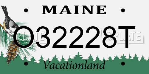 O32228T Maine License Plate