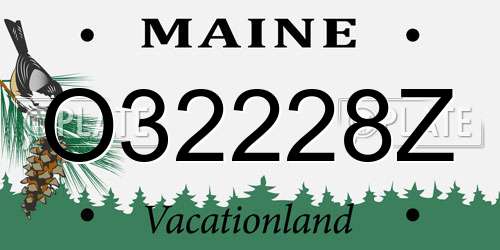 O32228Z Maine License Plate
