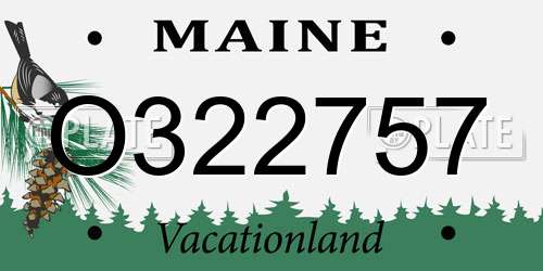 O322757 Maine License Plate