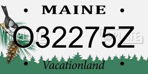 O32275Z Maine License Plate