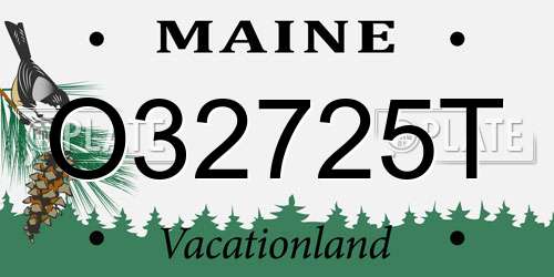 O32725T Maine License Plate