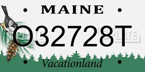O32728T Maine License Plate