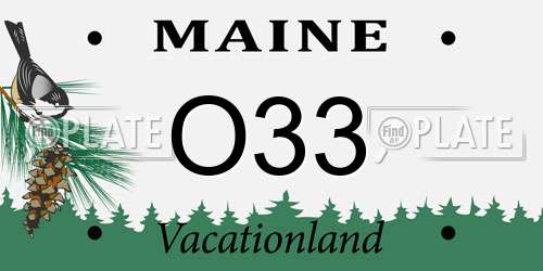 O33 Maine License Plate