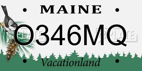 O346MQ Maine License Plate