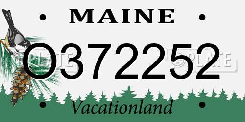 O372252 Maine License Plate