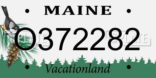 O372282 Maine License Plate