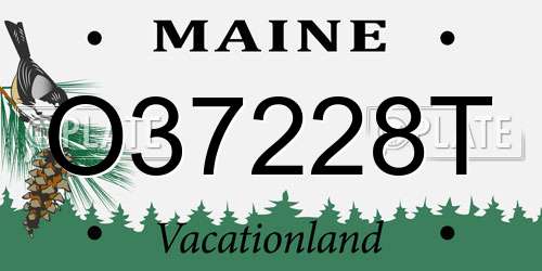 O37228T Maine License Plate