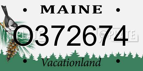 O372674 Maine License Plate