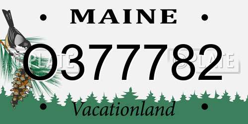 O377782 Maine License Plate