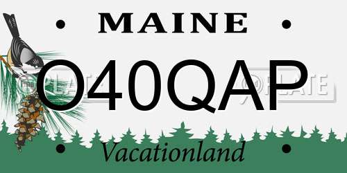 O40QAP Maine License Plate