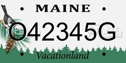 O42345G Maine License Plate