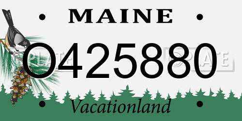 O425880 Maine License Plate